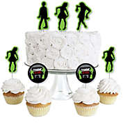 Big Dot of Happiness Zombie Zone - Dessert Cupcake Toppers - Zombie Crawl Clear Treat Picks - Set of 24
