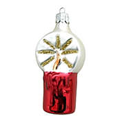 Alexander Taron Polish Glass Hand-Blown Ornament - Candle - 3.5"H X 1.5"W X 1.25"D