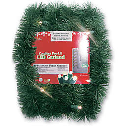 Brite Star 18' Green Pre-Lit LED Battery Operated Sparkling Artificial Christmas Garland