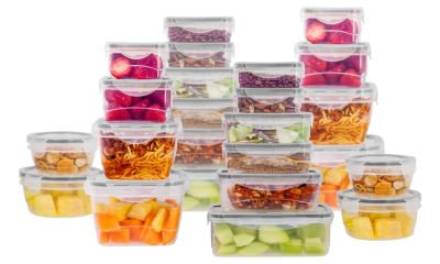 Lexi Home 8 pcs Glass Meal Prep Storage Container Set W/ Snap Locking Lid 