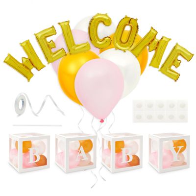 Baby Shower Girl/Boy Welcome Party & Decor Foil Balloon Engaged/Boo Banner Kit 