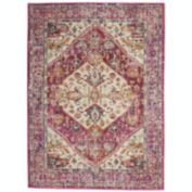 Nourison Passion Modern Bohemian Area Rug Ivory/Pink 5'3" x 7'3"
