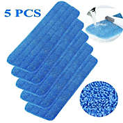 Infinity Merch Washable Blue Microfiber Mop Floor Cleaning Pads 5 Pcs 15"