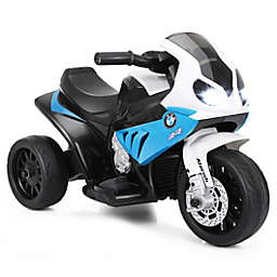 Costway-CA 6V Kids 3 Wheels Riding BMW Licensed Electric Motorcycle-Blue