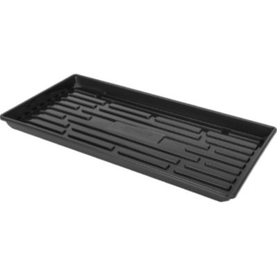 Sunpack Heavy Duty Shallow Plastic Plant Tray without Holes Black, 10in x 20in