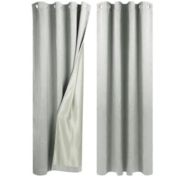 PiccoCasa Linen Textured Look Blackout Curtains for Bedroom 2 Panels, Noise Reduce Insulated Room Darkening Curtains with Grommet Top, Solid Farmhouse Living Room Curtains 52" x 84" Gray