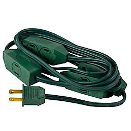 Northlight 9ft Green Indoor Extension Power Cord with 9-Outlets and Foot Switch