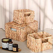 StorageWorks 3-Pack Handmade Woven Storage Basket with Lid