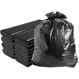 Bcbmall 50pcs Heavy Duty 45/65 Gallon Black Trash Bags 2 Mil Large Garbage Rubbish Bags