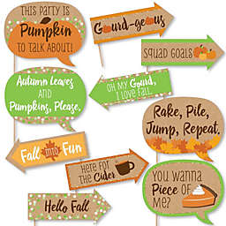 Big Dot of Happiness Funny Pumpkin Patch - Fall, Halloween or Thanksgiving Party Photo Booth Props Kit - 10 Piece