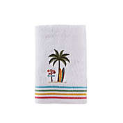 Saturday Knight Ltd Paradise Beach Rainbow Stripes And Fun Embroidery Bath Towel - 27x50", White