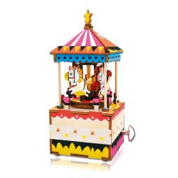 DIY 3D Music Box Puzzle - Merry-Go-Round - 61pcs