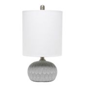 Elegant Designs Modern Textured Cement Base Table Lamp with Long Drum Shade