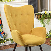 Infinity Merch Upholstered Arm Accent Chairs for Living Room in Yellow