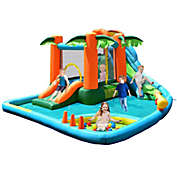 Slickblue 7 in1 Inflatable Slide Bouncer with Two Slides