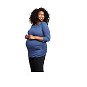 Motherhood Maternity Women&#39;s Plus Size Sleeve Detail Maternity Top Blue Size 3X