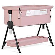 Dream On Me Lilly Bassinet & Bedside Sleeper In Pink