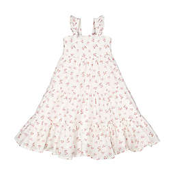 Hope & Henry Girls' Twirly Tiered Dress (White Vintage Floral, 18-24 Months)