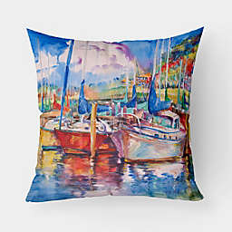 Caroline's Treasures Tree Boats Sailboats Fabric Decorative Pillow 18 x 18