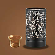 Peterson Artwares 7" Touch lamp/Oil burner/Wax warmer - Black Bear Family