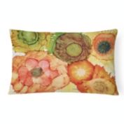 Caroline&#39;s Treasures Abstract Flowers Blossoms Canvas Fabric Decorative Pillow 12 x 16