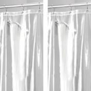 mDesign Waterproof Vinyl Shower Curtain Liner, 10 Guage - 2 Pack