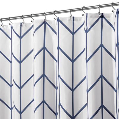 mDesign Chevron Print - Easy Care Fabric Shower Curtain