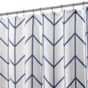 mDesign Chevron Print - Easy Care Fabric Shower Curtain