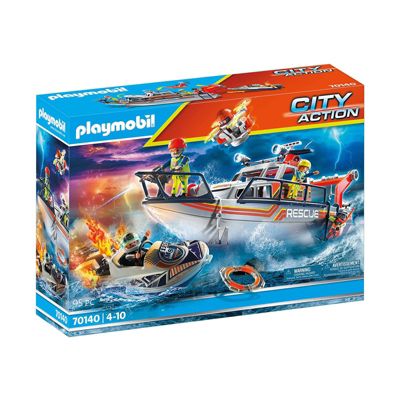 PLAYMOBIL® City Life Feuerwehreinsatz mit Heli und Boot 70335 