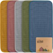 KeaBabies 5pk Muslin Burp Cloths for Baby Boys, Girls - Organic Baby Burp Cloths, Burp Clothes for Babies (Corals)