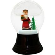 Alexander Taron 5" Black and Red Perzy Snow Globe Medium Santa with Tree Decoration