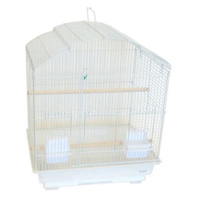 21"X16"X13" White Flat Top Small Bird Cage 