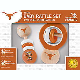 BabyFanatic Wood Rattle 2 Pack - NCAA Texas Longhorns - Officially Licensed Baby Toy Set