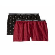 Ralph Lauren Little & Big Boy&#39;s 2 Pk Cotton Boxer Shorts Black/Red Size Small