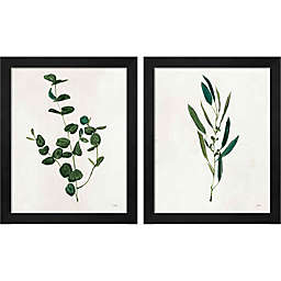 Metaverse Art Botanical Study Greenery by Julia Purinton 9-Inch x 11-Inch Framed Wall Art (Set of 2)