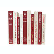 Booth & Williams Crimson and Cream Team Colors Decorative Books, One Foot Bundle of Real, Shelf-Ready Books