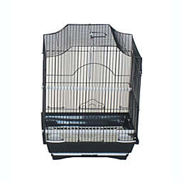 YML  A1334BLK Cornerless Flat Top Bird Cage with Removable Plastic Tray, Black - Medium