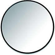 ITY International - Round Wall Mirror, 23.6&quot; Diameter, Black Frame