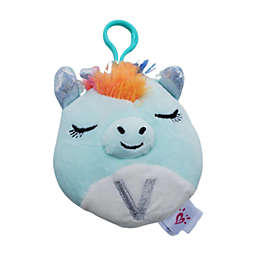 Scented Squishmallows Justice Exclusive Crystal the Unicorn Letter "V" Clip On Plush Toy