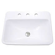 Nantucket Sinks  23 Inch 3-hole Rectangular Drop-In Ceramic Vanity Sink DI-2317-R8