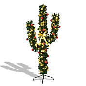 Slickblue 7 Feet Artificial Cactus Christmas Tree with LED Lights