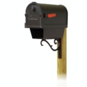 Special Lite Products Savannah Curbside Mailbox with Newspaper Tube and Sorrento Front Single Mailbox Mounting Bracket
