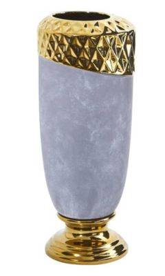 Nearly Natural 11.5" Regal Stone Vase with Gold Accents