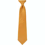 Boxed Gifts Boy&#39;s Clip on Tie Solid Neck Tie 8in - 14in, Infant to 11 Years old - Gold