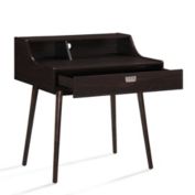 Contemporary Home Living 35.25" Walnut Brown Contemporary Solid Home Office Desk