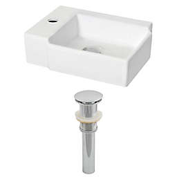 American Imaginations 16 25-in W Wall Mount White Vessel Set For 1 Hole Left Faucet