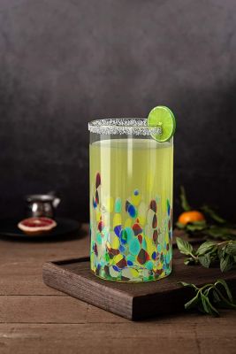 Confetti Rocks Multicolor pitcher and 12 drinking glasses set 