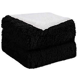 PiccoCasa Faux Fur Soft Warm Reversible Shaggy Sherpa Bed Blanket Twin(60