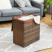 Slickblue Hand-woven Foldable Rattan Laundry Basket