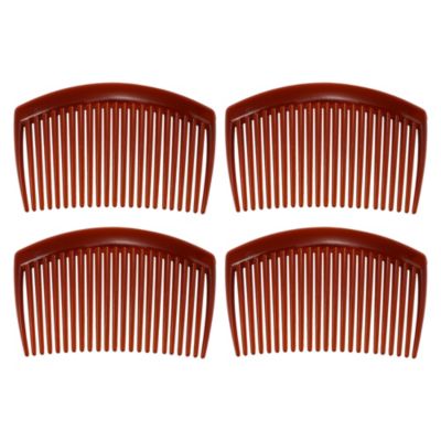 Unique Bargains Durable 4 Pieces Classic Side Clip Hair Comb, Teeth Hair Combs Hair Clip Comb, 3" Plastic Brown